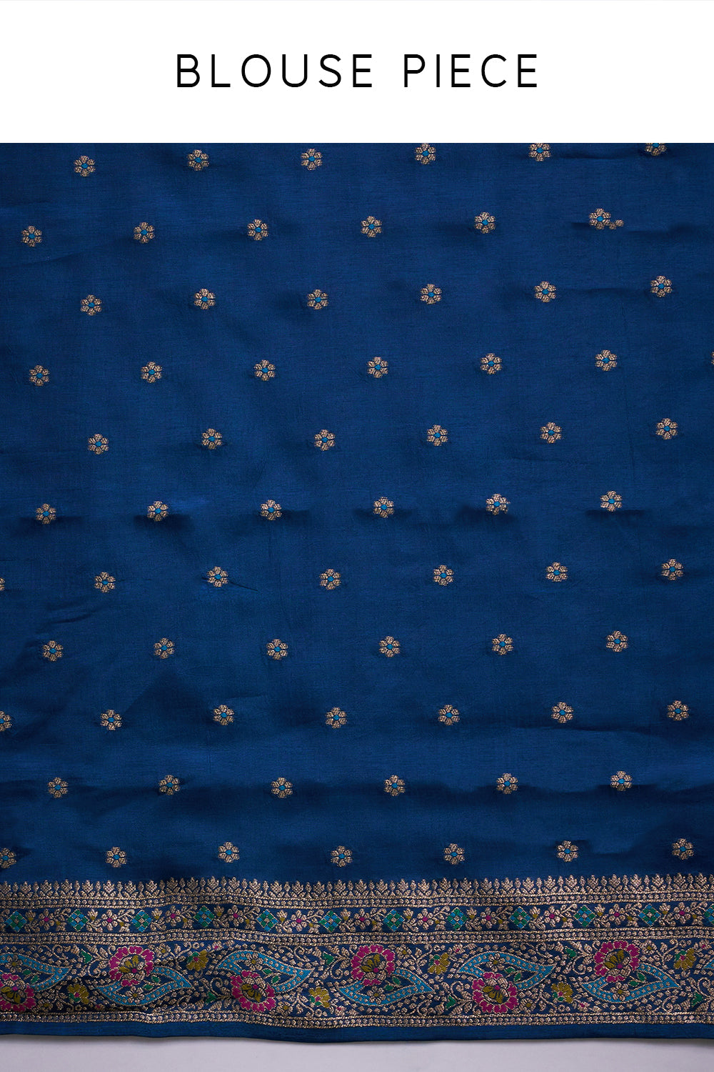 Blue Dola Silk Patola Print Saree with Unstitched Blouse