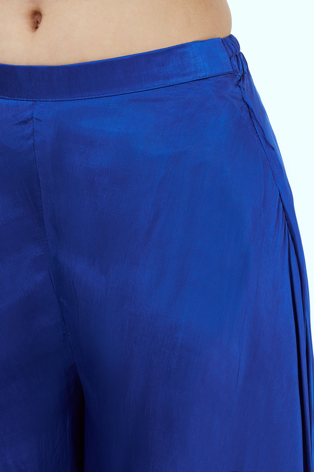 Blue Uppada Silk Palazzo Set with Zardosi Work