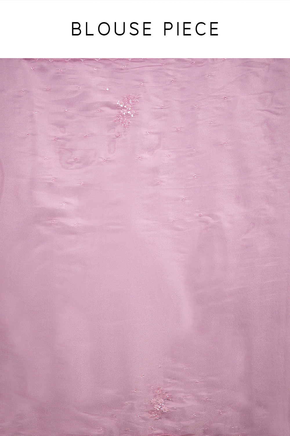 Blush Pink Organza Saree with Sequin Embroidery and Unstitched Blouse