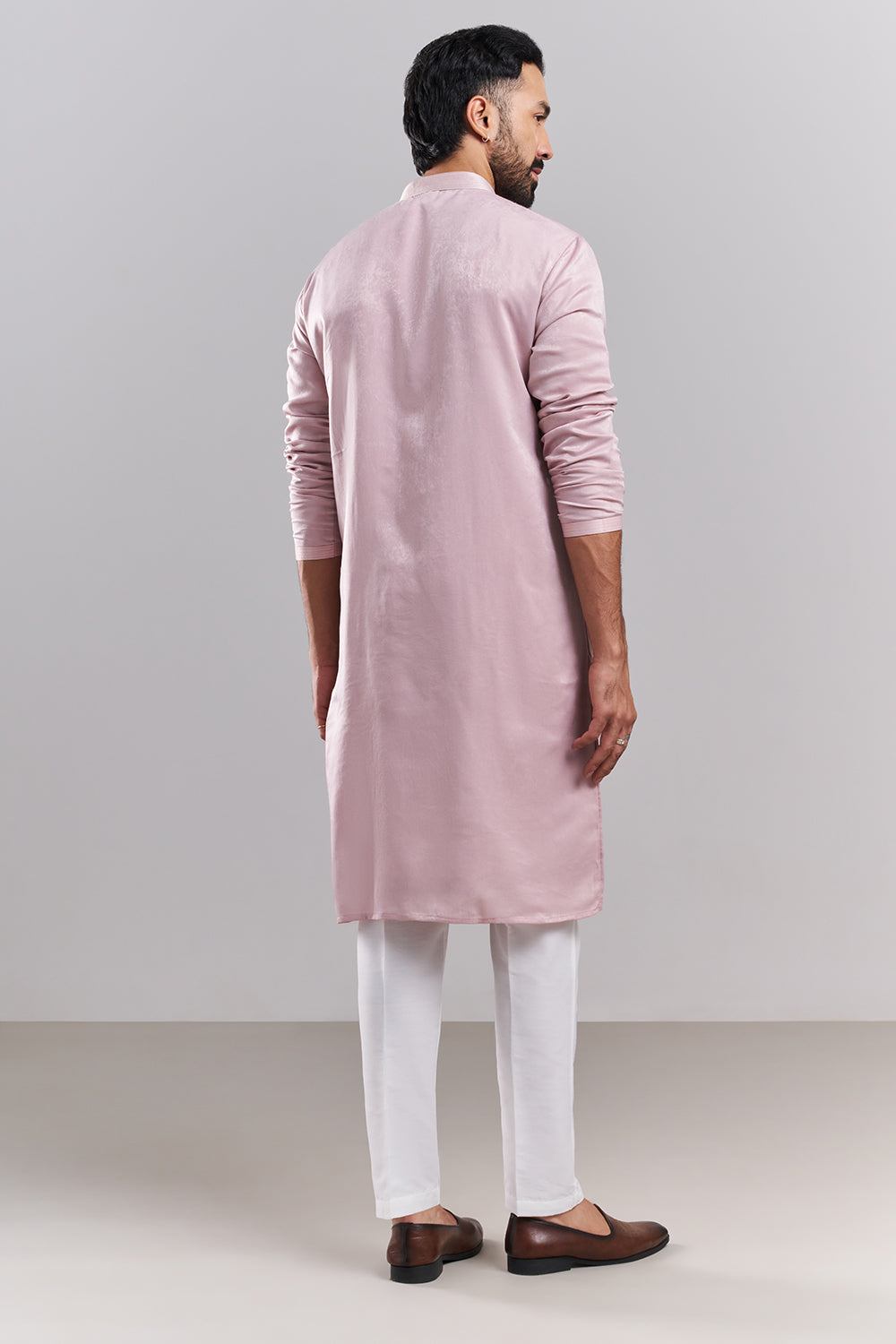 Blush Pink Japanese Armani Embroidered Men’s Kurta Set