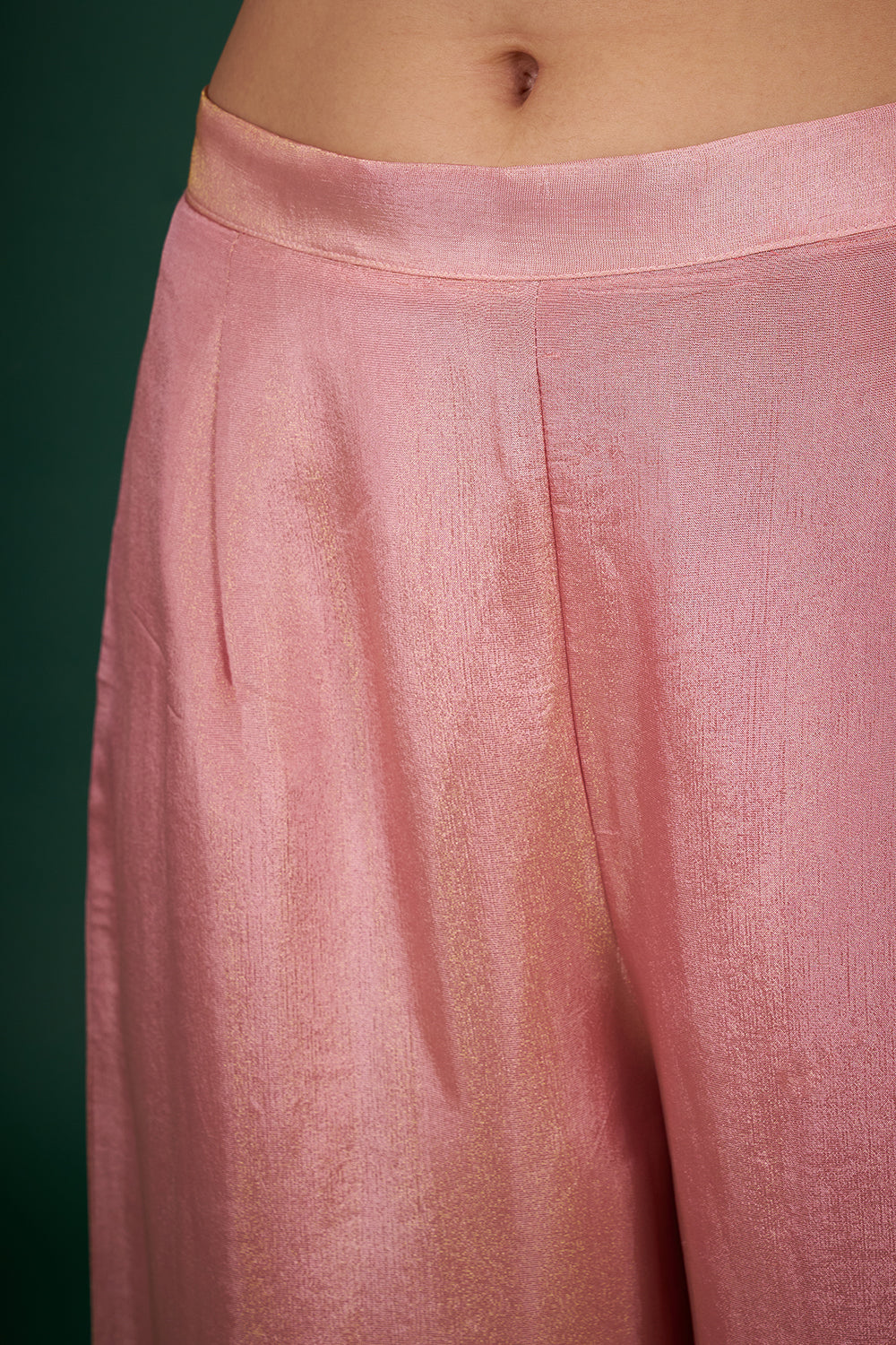 Blush Pink Kurta Set with Mirror Embroidery