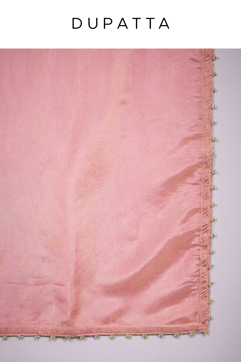 Blush Pink Kurta Set with Mirror Embroidery