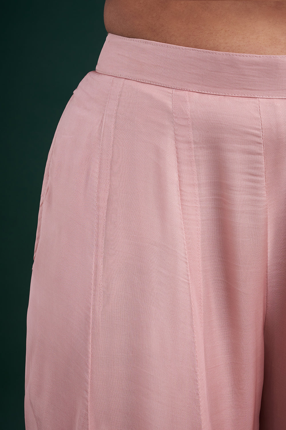Blush Pink Organza Indo-Western Suit with Resham and Stone Work