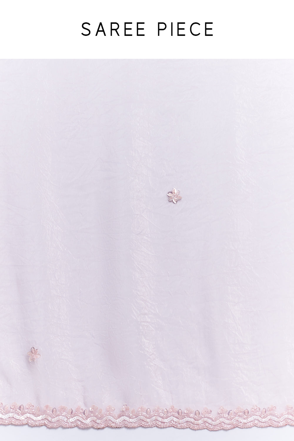 Blush Pink Organza Saree with Embellished Stitched Blouse