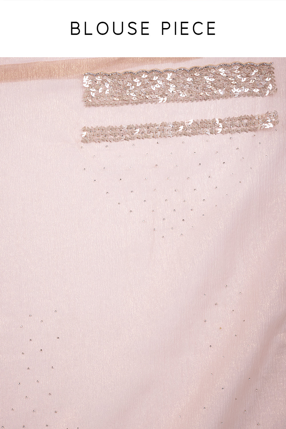 Blush Tissue Saree with Sequin Border and Unstitched Blouse