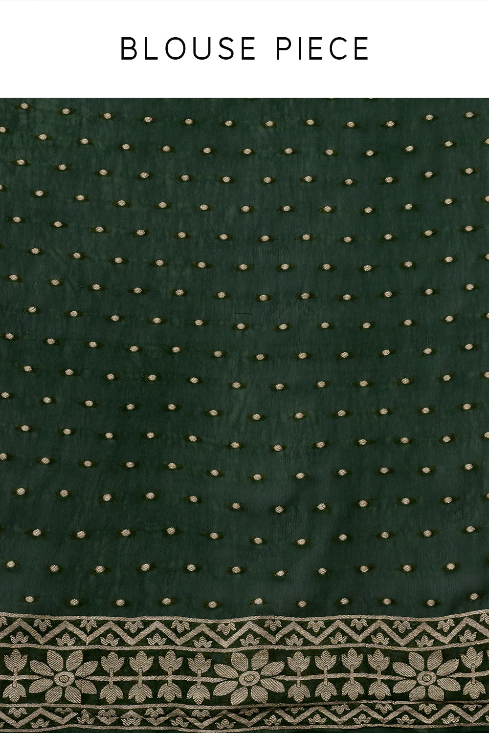 Bottle Green Khadi Georgette Woven Saree with Floral Designs