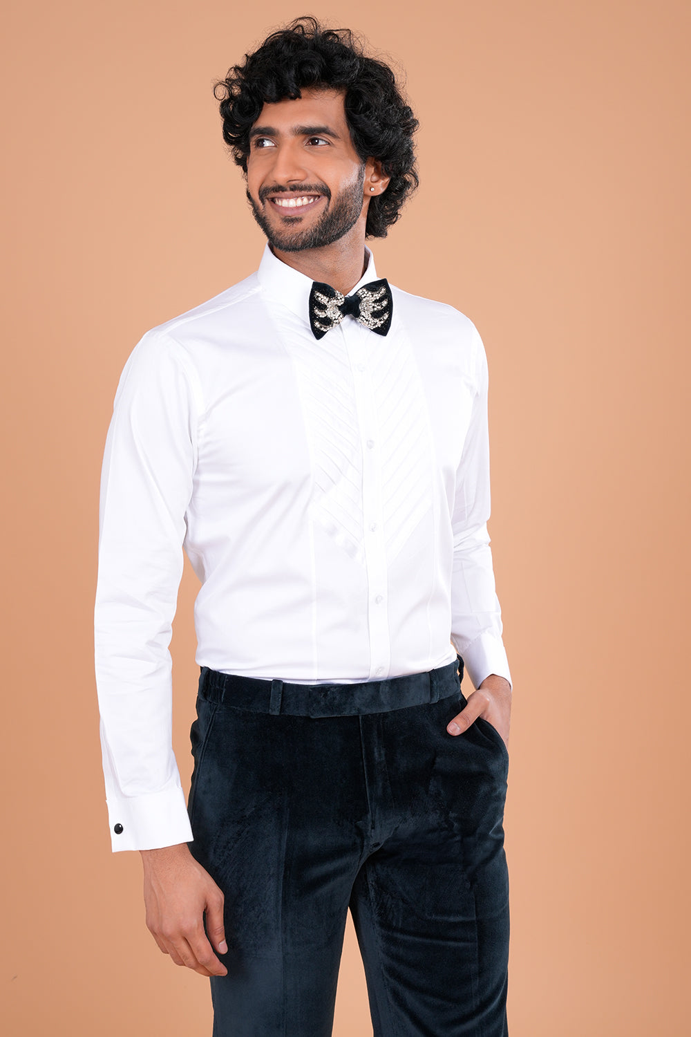 Bottle Green Velvet Tuxedo Set