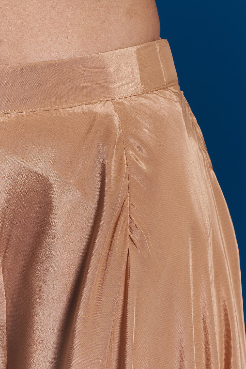 Bronze Gold Crepe Palazzo Set with Aari Work