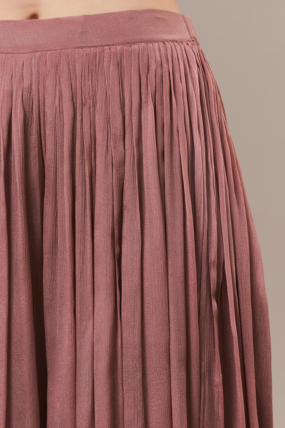 Bronze Tissue Palazzo Suit with Cutdana and Zardosi Work