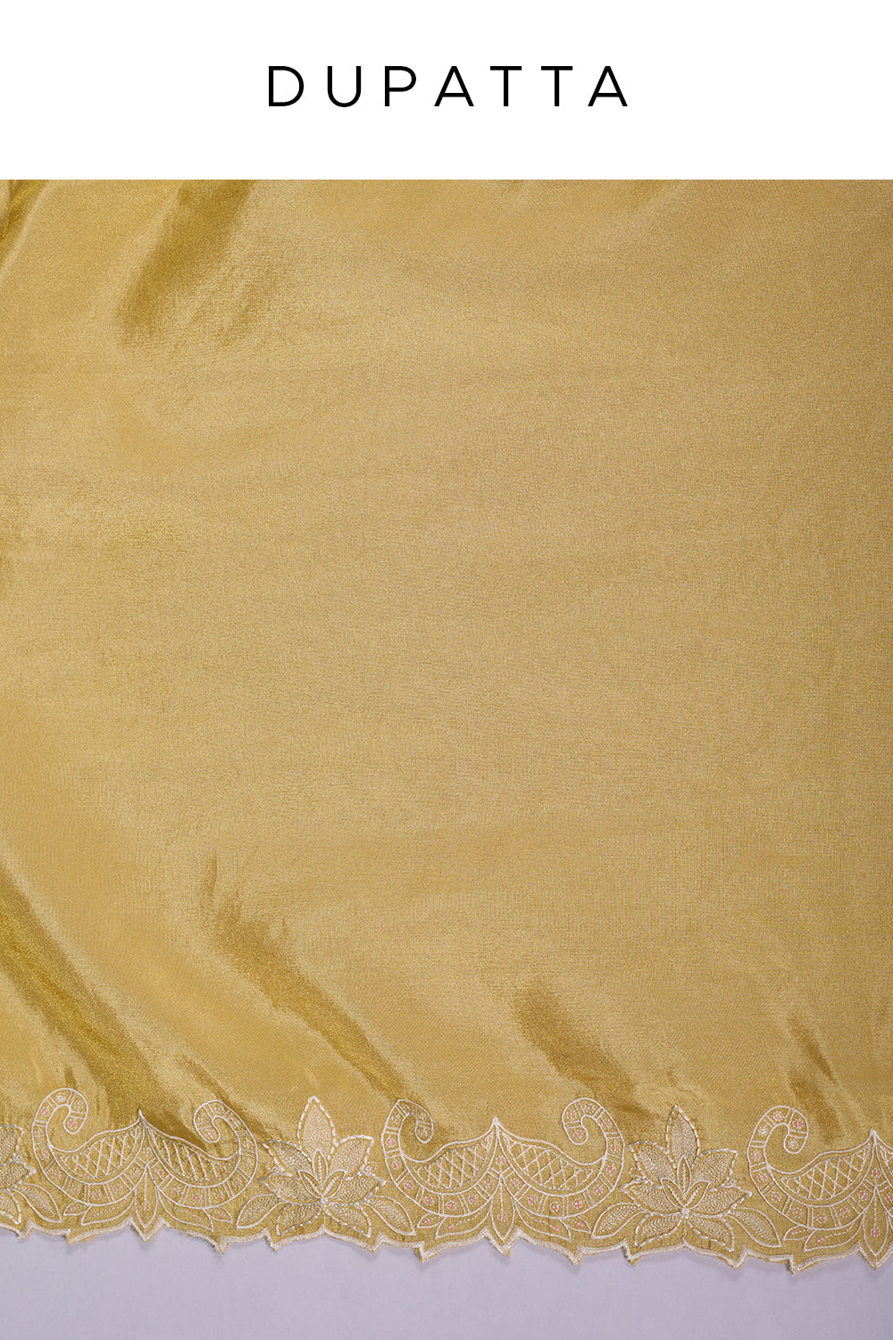Butter Yellow Chanderi Kurta Set with Thread Embroidery