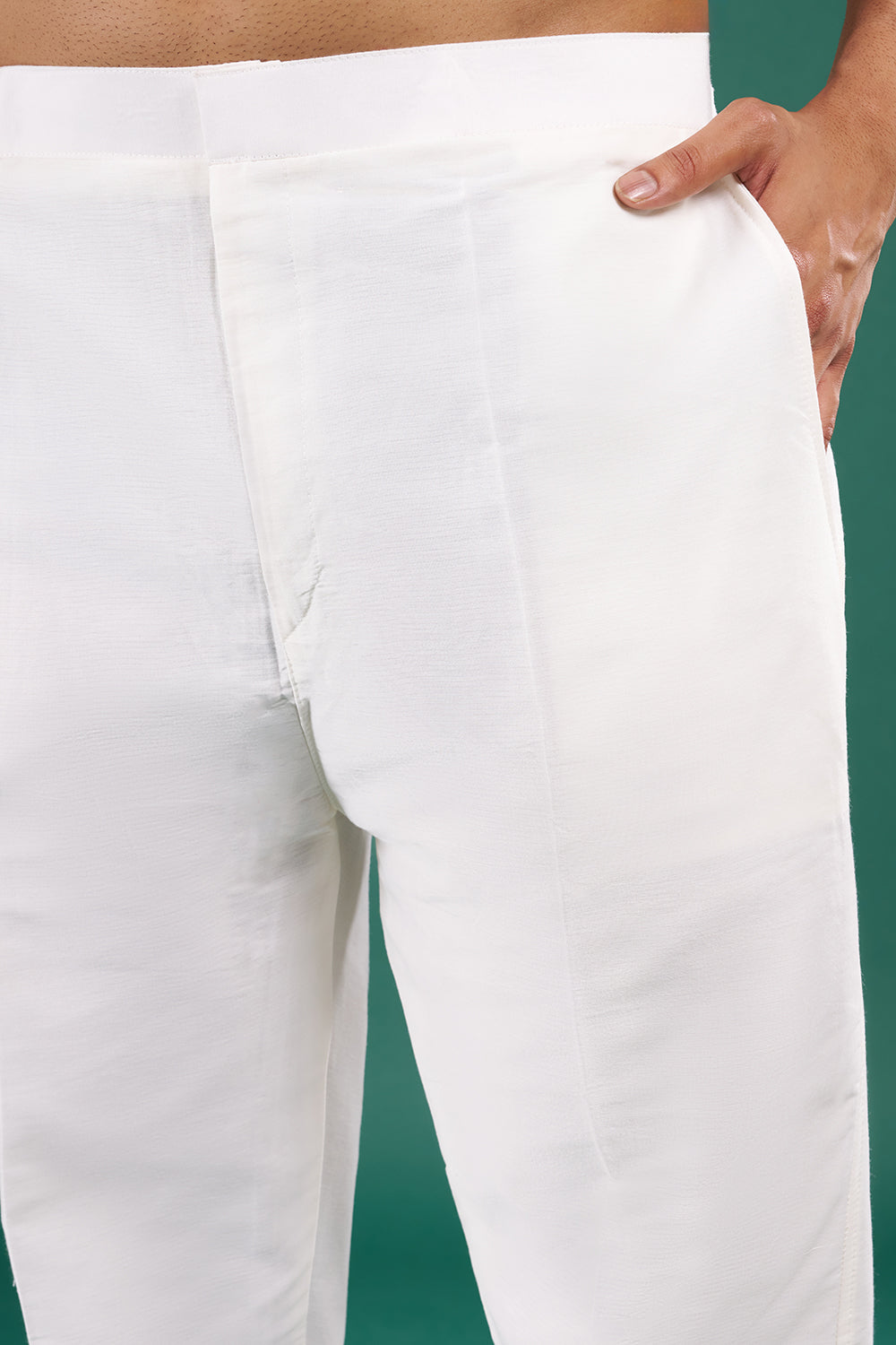 Champagne Beige Men's Embroidered Silk Blend Kurta Set