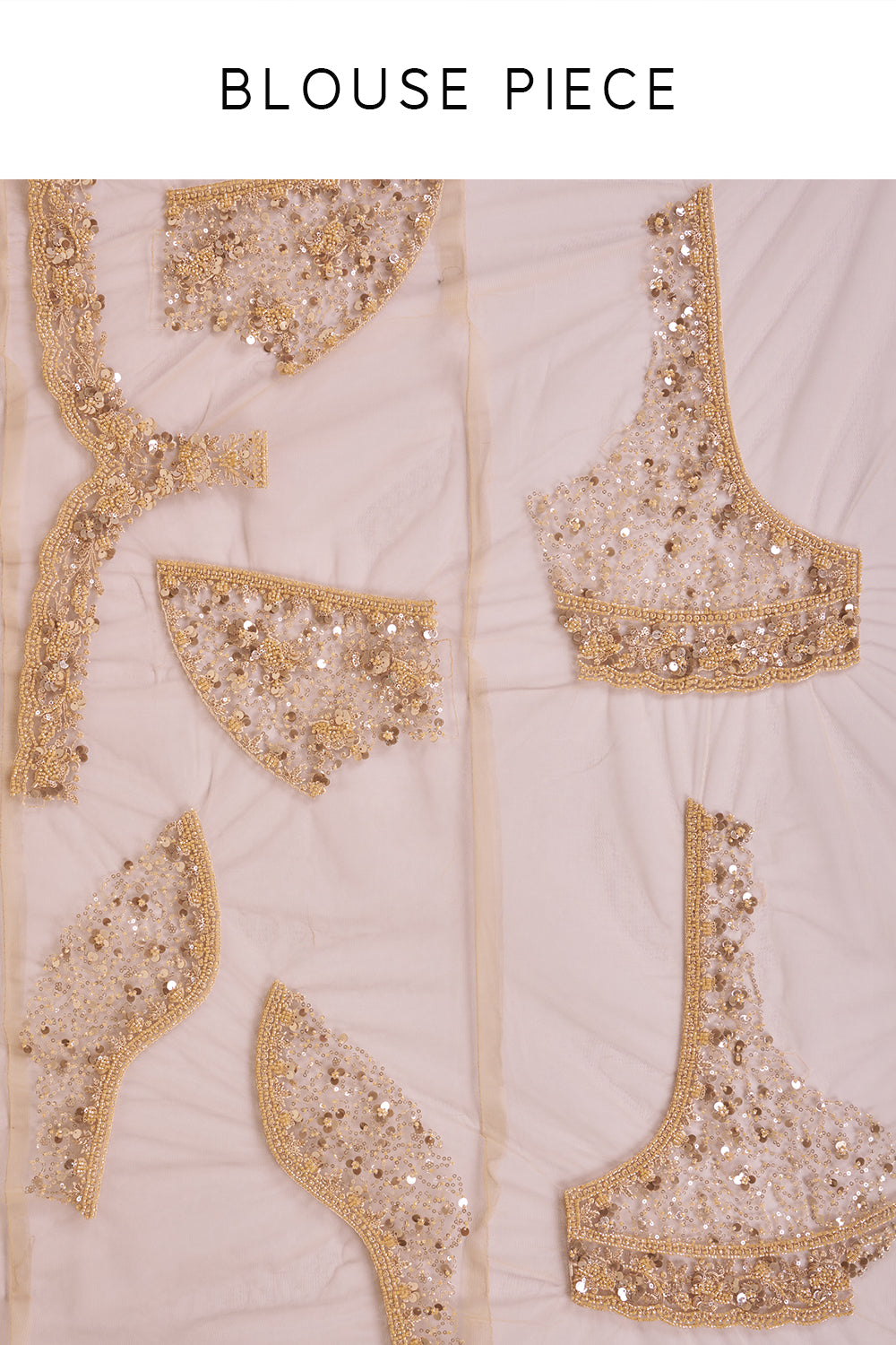 Champagne Gold Sequins Net Saree with Sequins and Unstitched Blouse