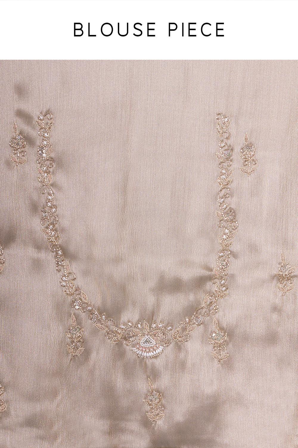 Champagne Gold Tissue Saree with Zardozi Embroidered Border