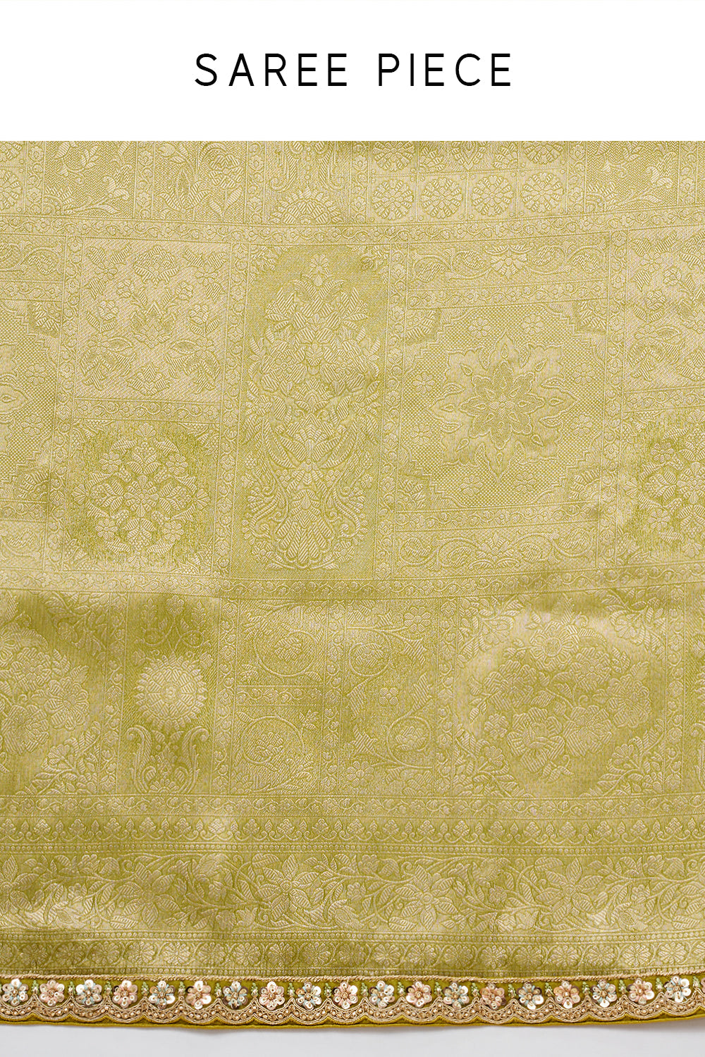 Citrus Green Banarasi Silk Saree with Resham Work