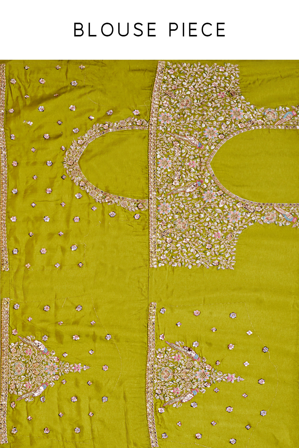 Citrus Green Banarasi Silk Saree with Resham Work