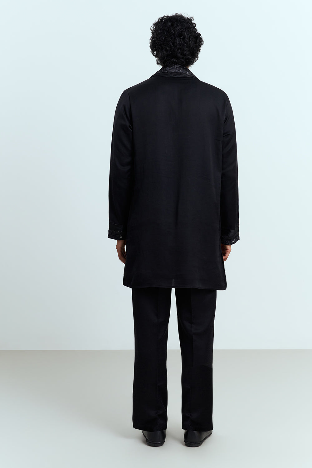 Classic Black Embroidered Men's Kurta Set