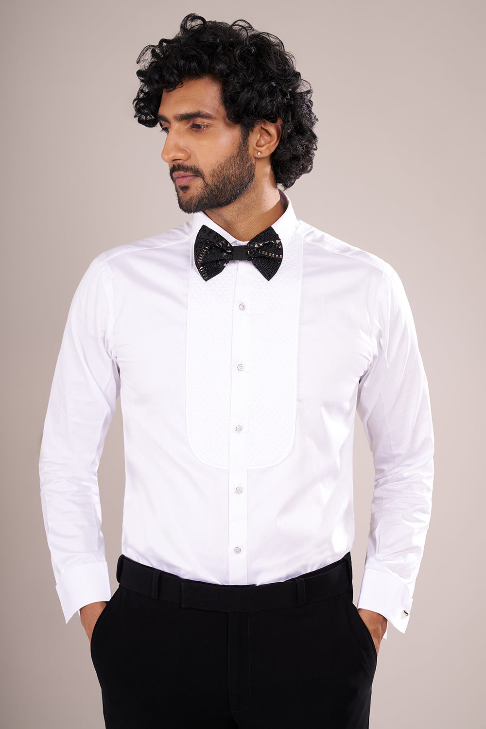 Classic Black Men's Embellished Tuxedo Suit Set