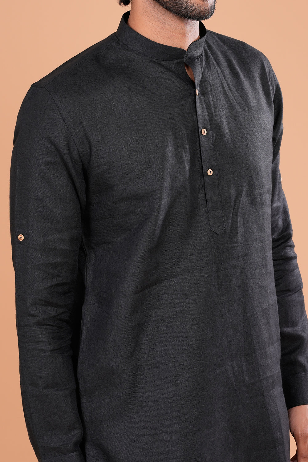 Classic Black Minimal Men's Kurta Set