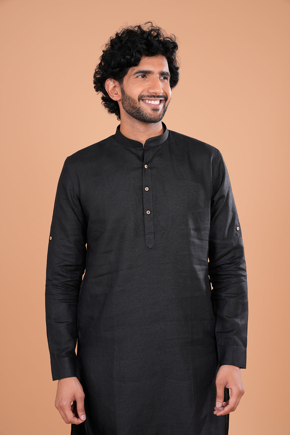 Classic Black Minimal Men's Kurta Set
