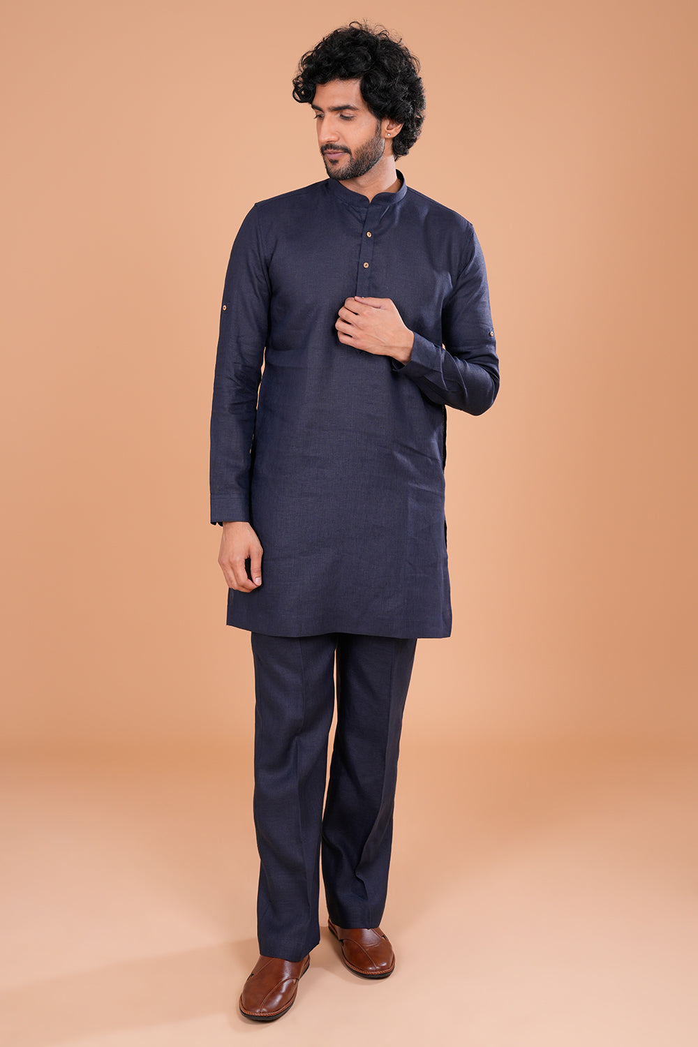 Classic Navy Minimal Men's Kurta Set