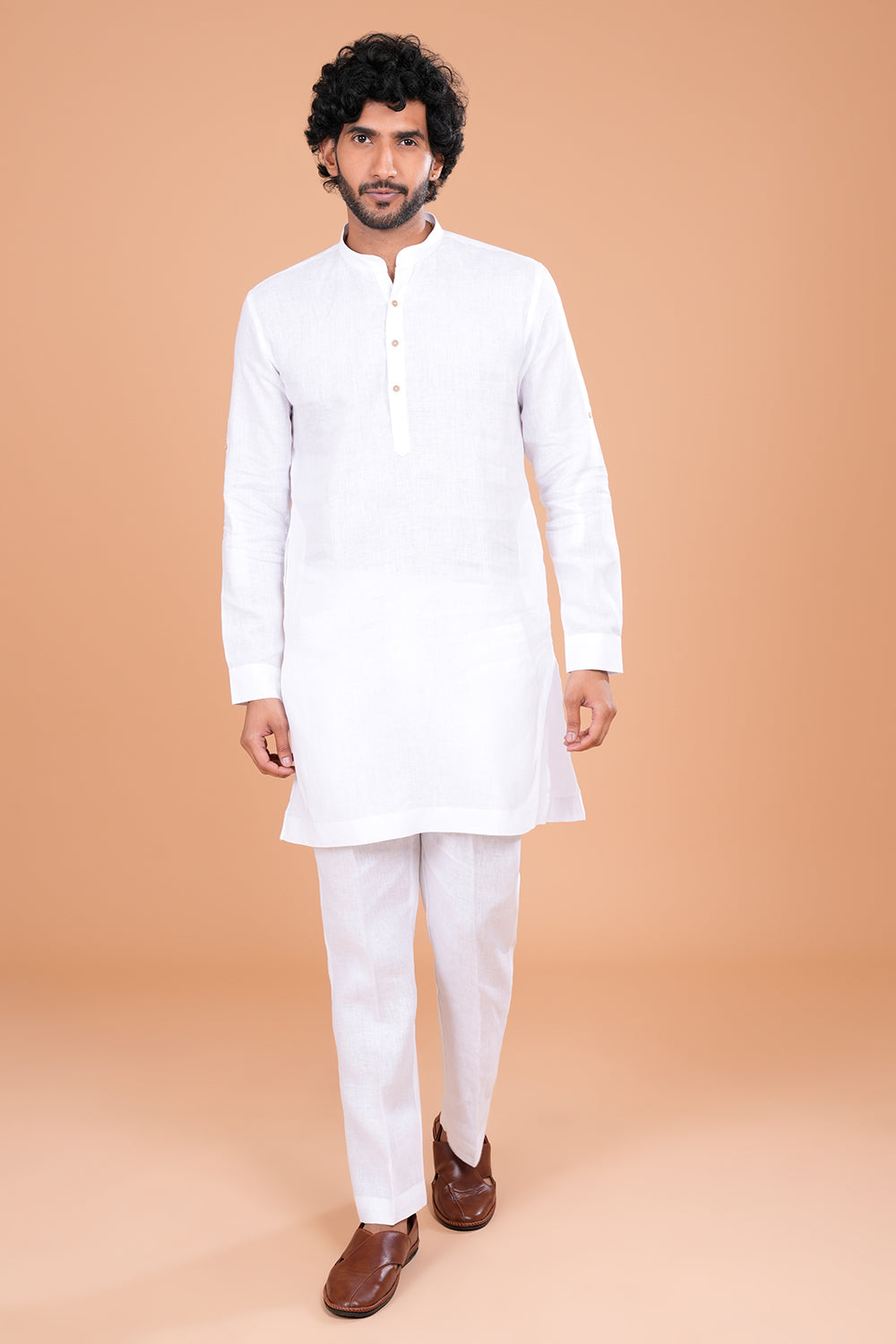 Classic White Minimal Men's Kurta Set