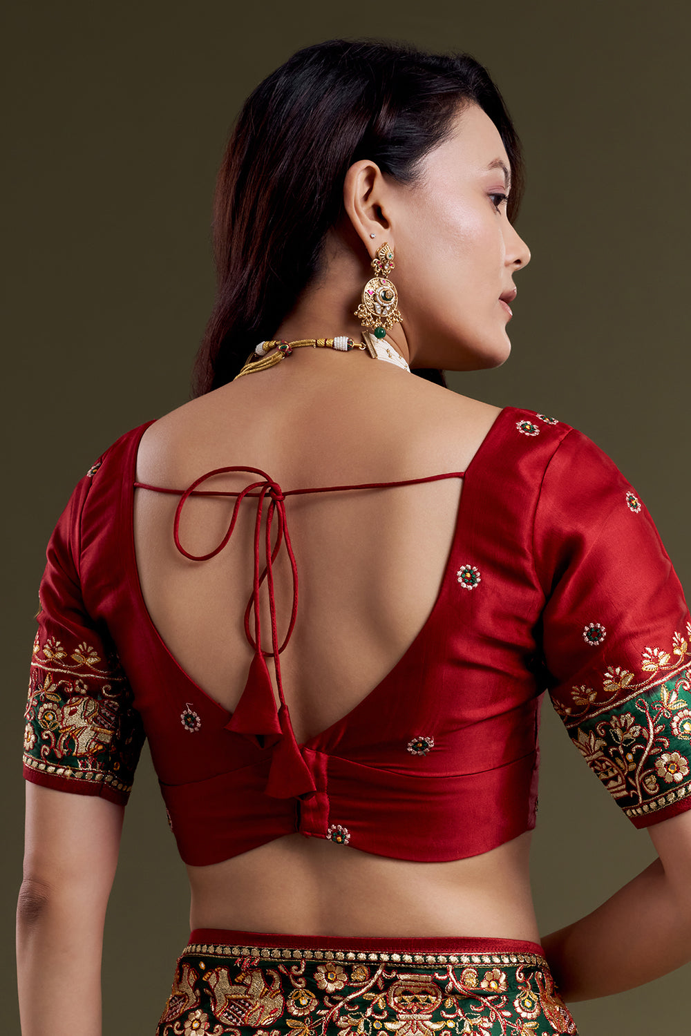 Crimson Heritage Silk Embroidered Saree