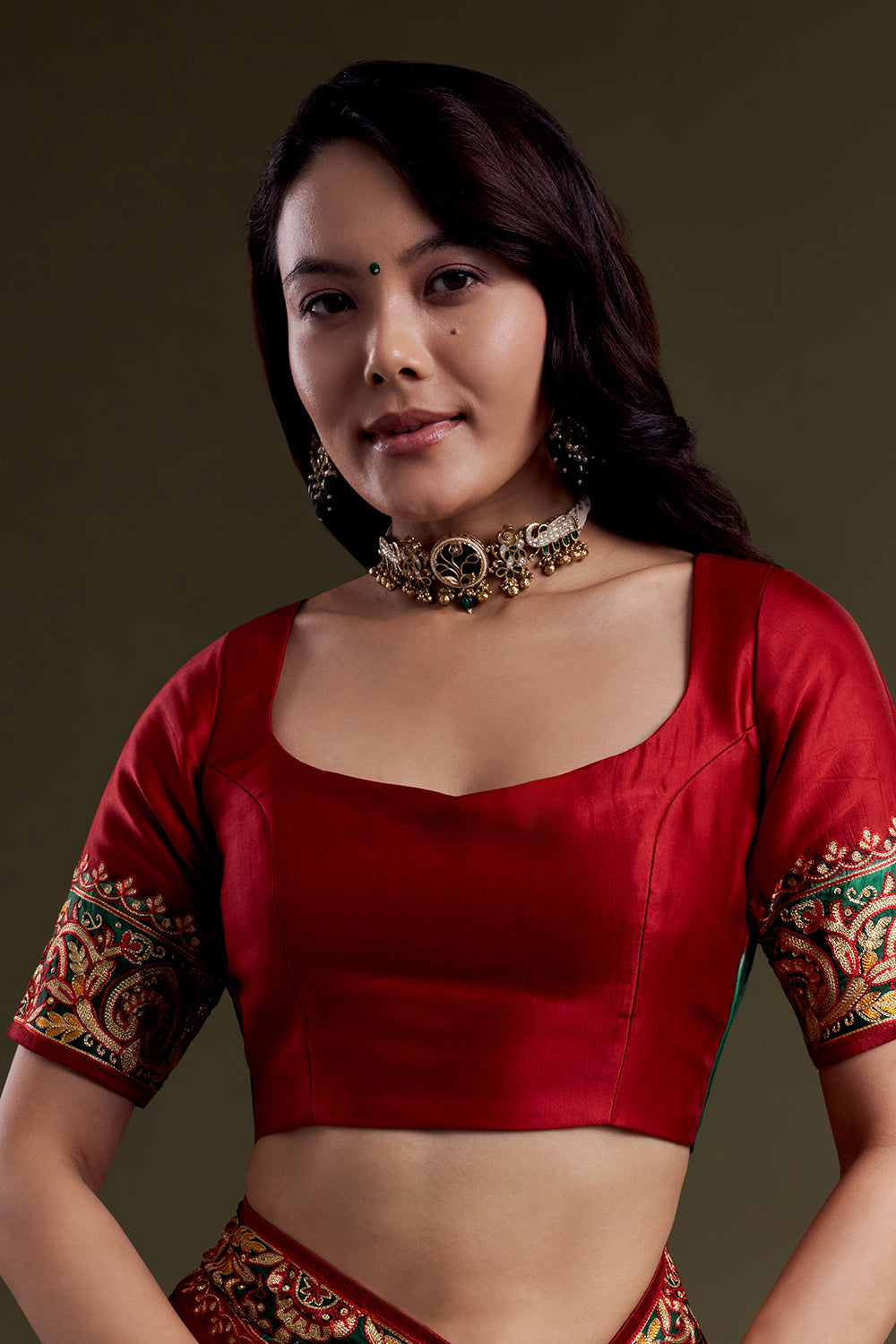 Crimson Heritage Embroidered Saree