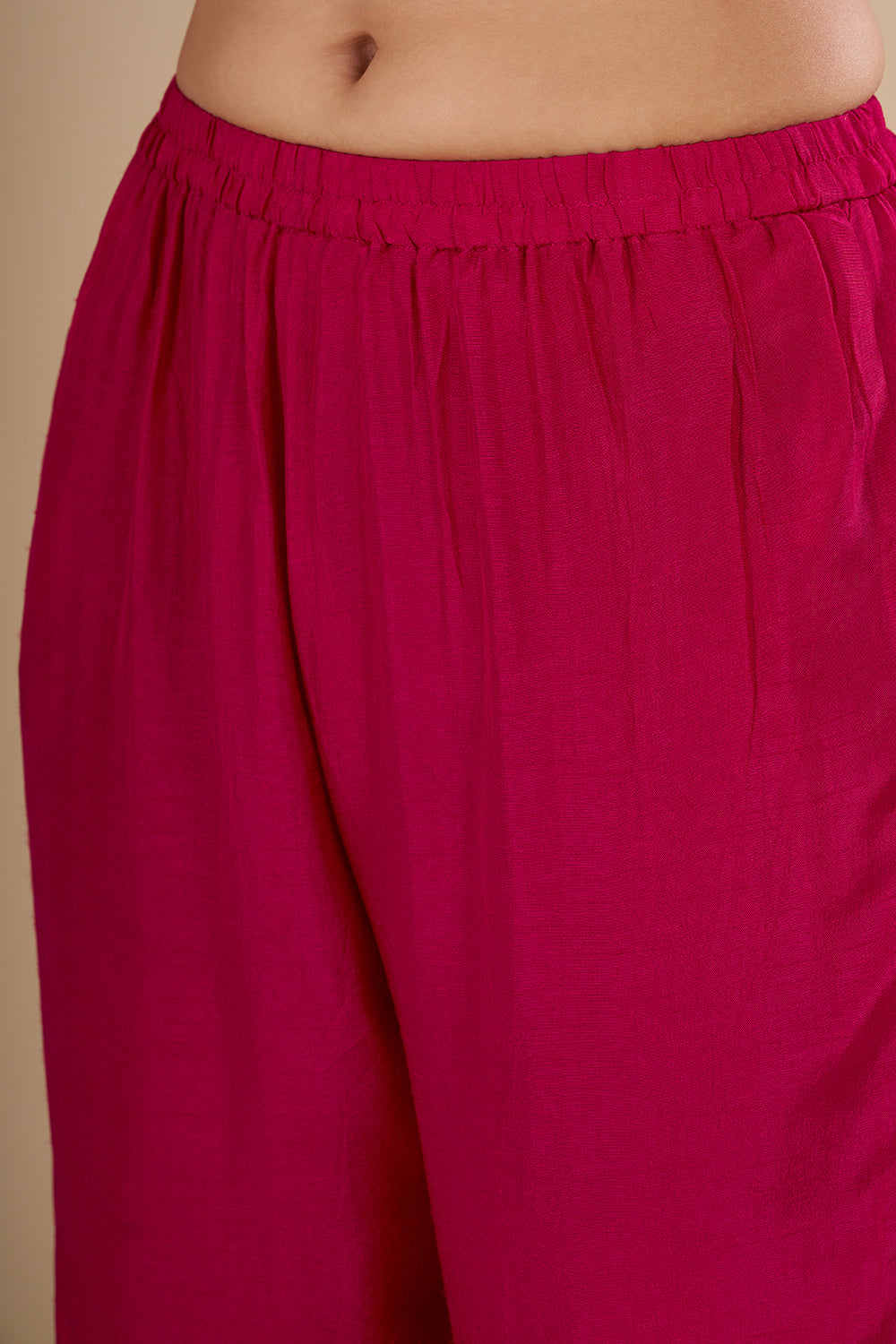 Rani Pink Silk Blend Kurta Set