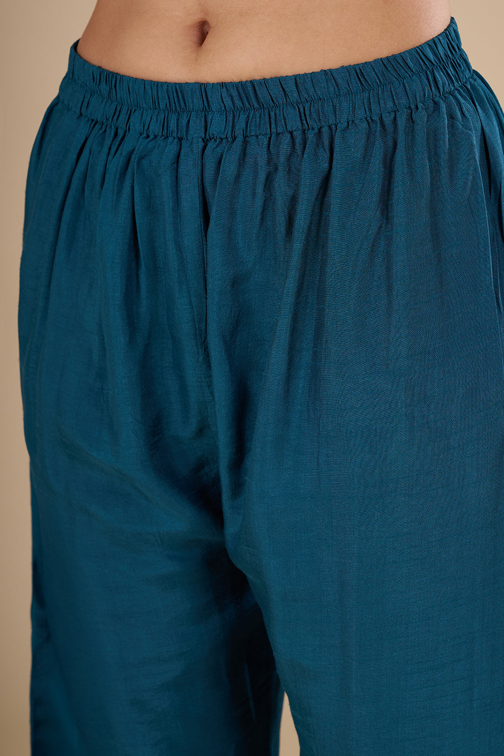 Deep Teal Silk Blend Kurta Set