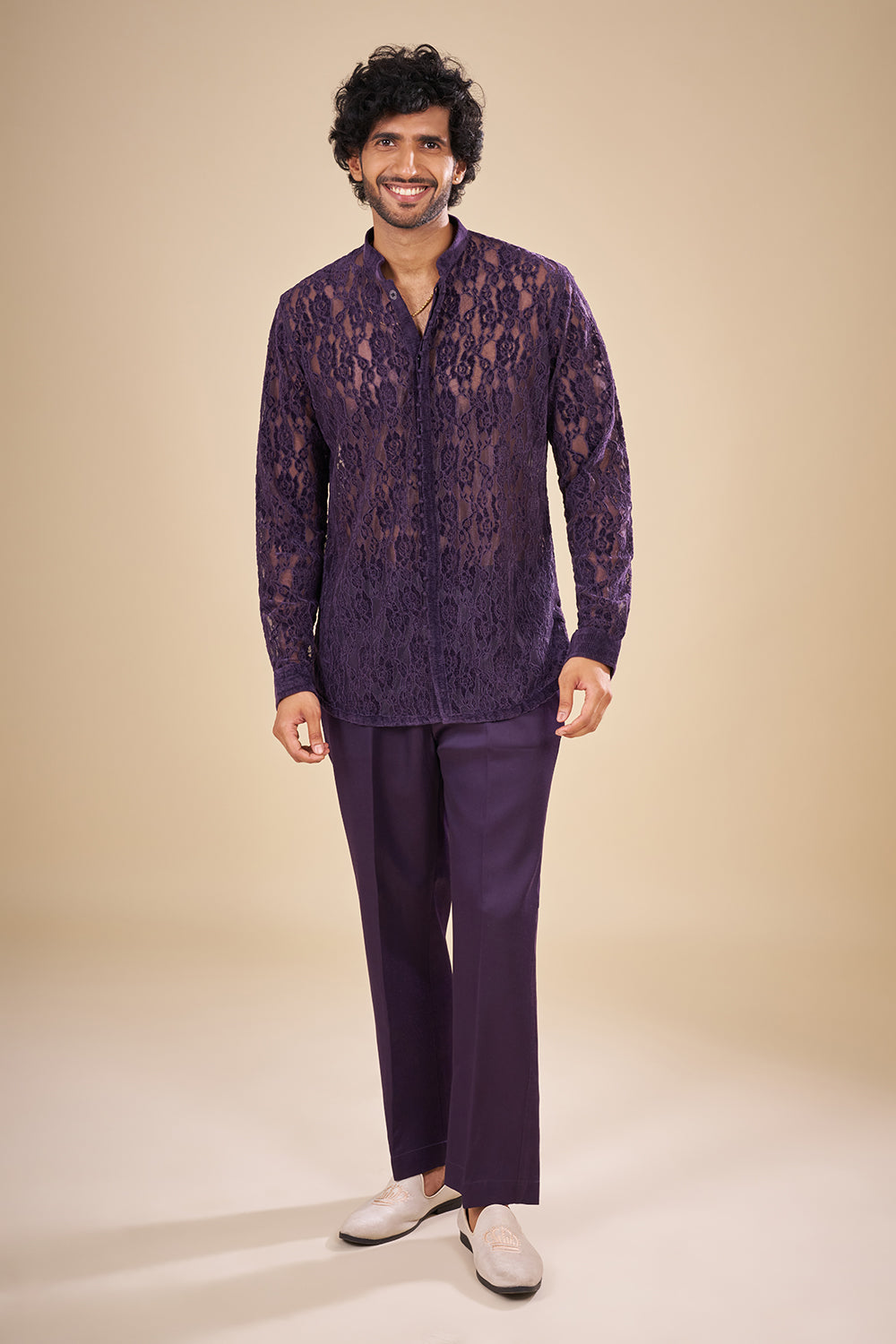 Deep Violet Net Co-ord Set