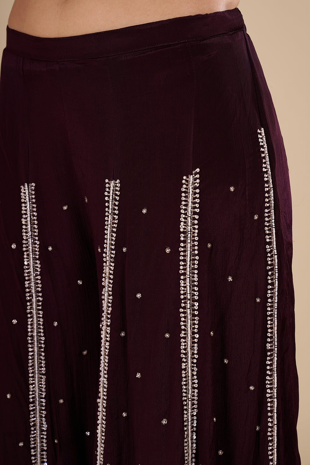 Deep Wine Kurta Sharara Set