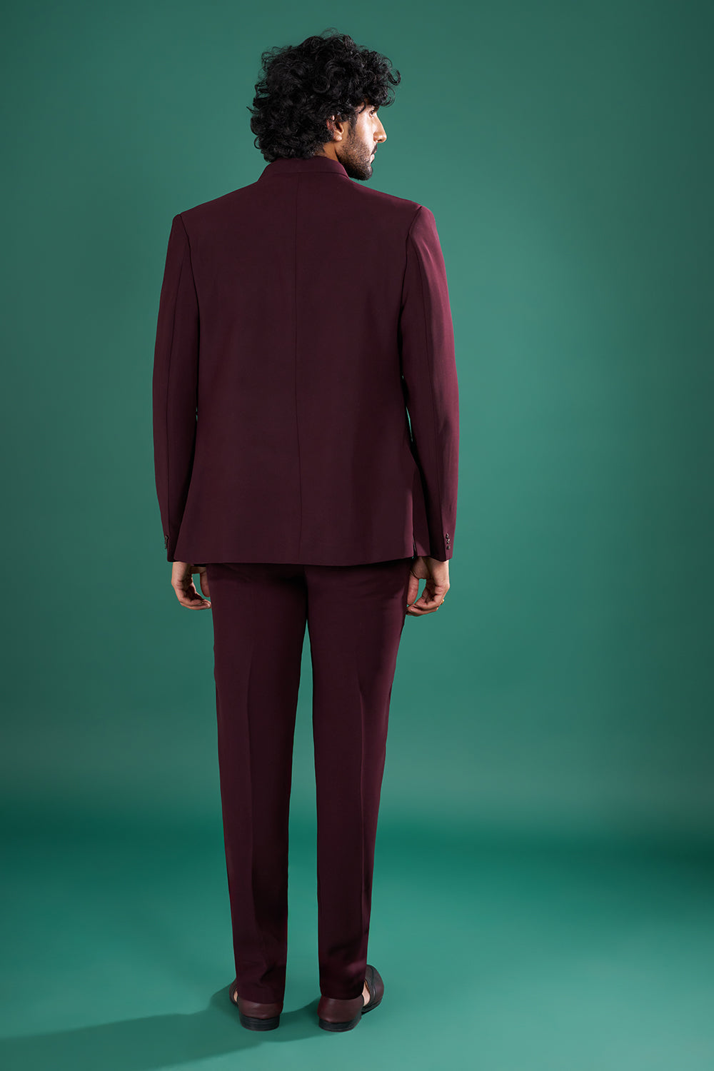 Deep Wine Men's Indo-Western Suit Set