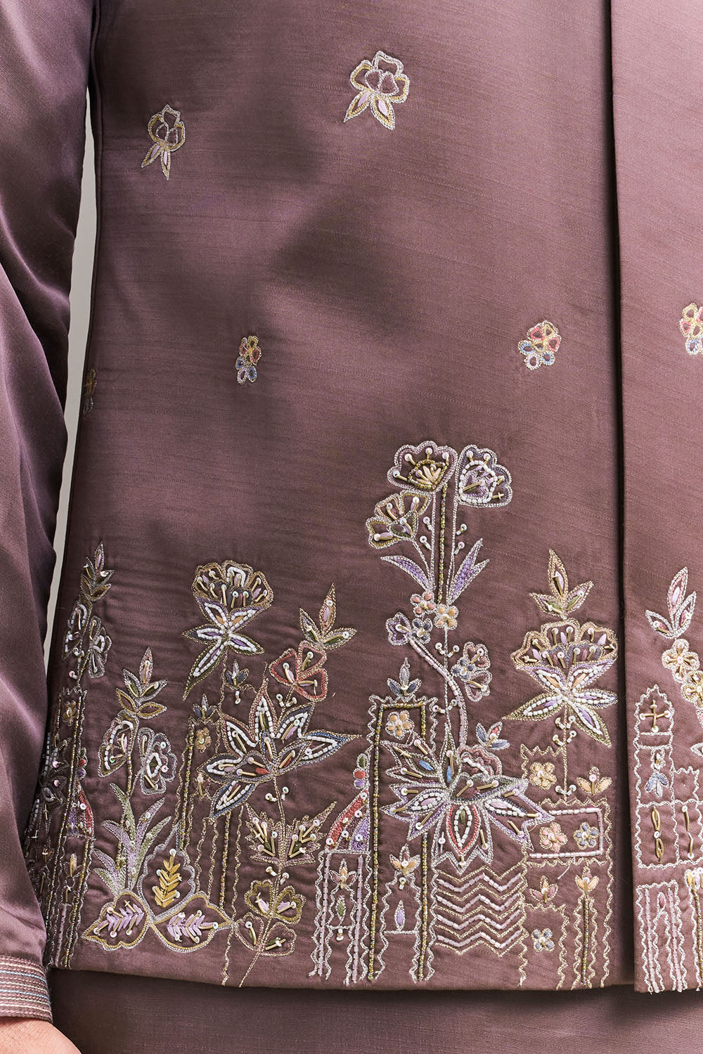 Dusty Onion Pink Nokia Silk Men's Kurta with Jacket