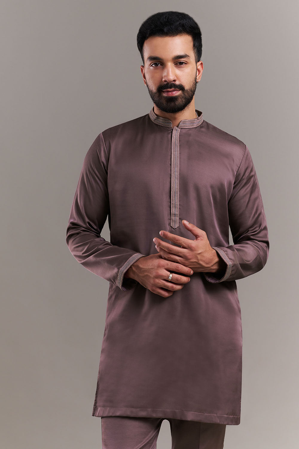 Dusty Onion Pink Nokia Silk Men's Kurta with Jacket