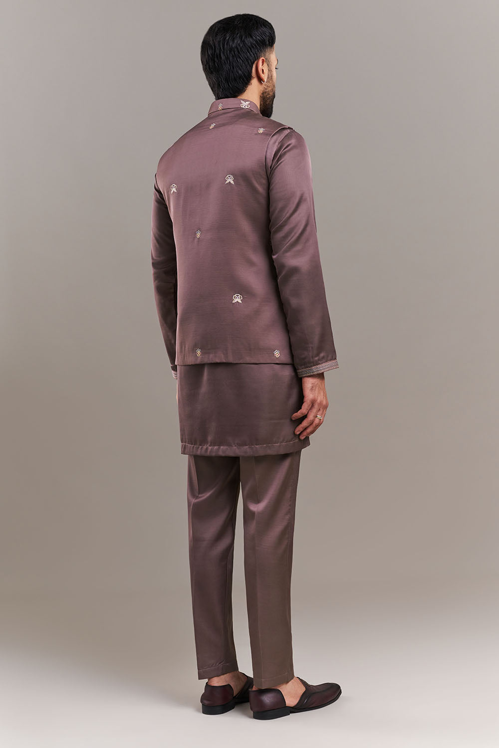 Dusty Onion Pink Nokia Silk Men's Kurta with Jacket