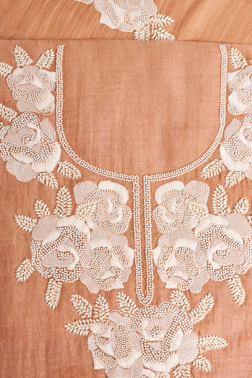 Dusty Orange Resham Embroidered Unstitched Suit Set