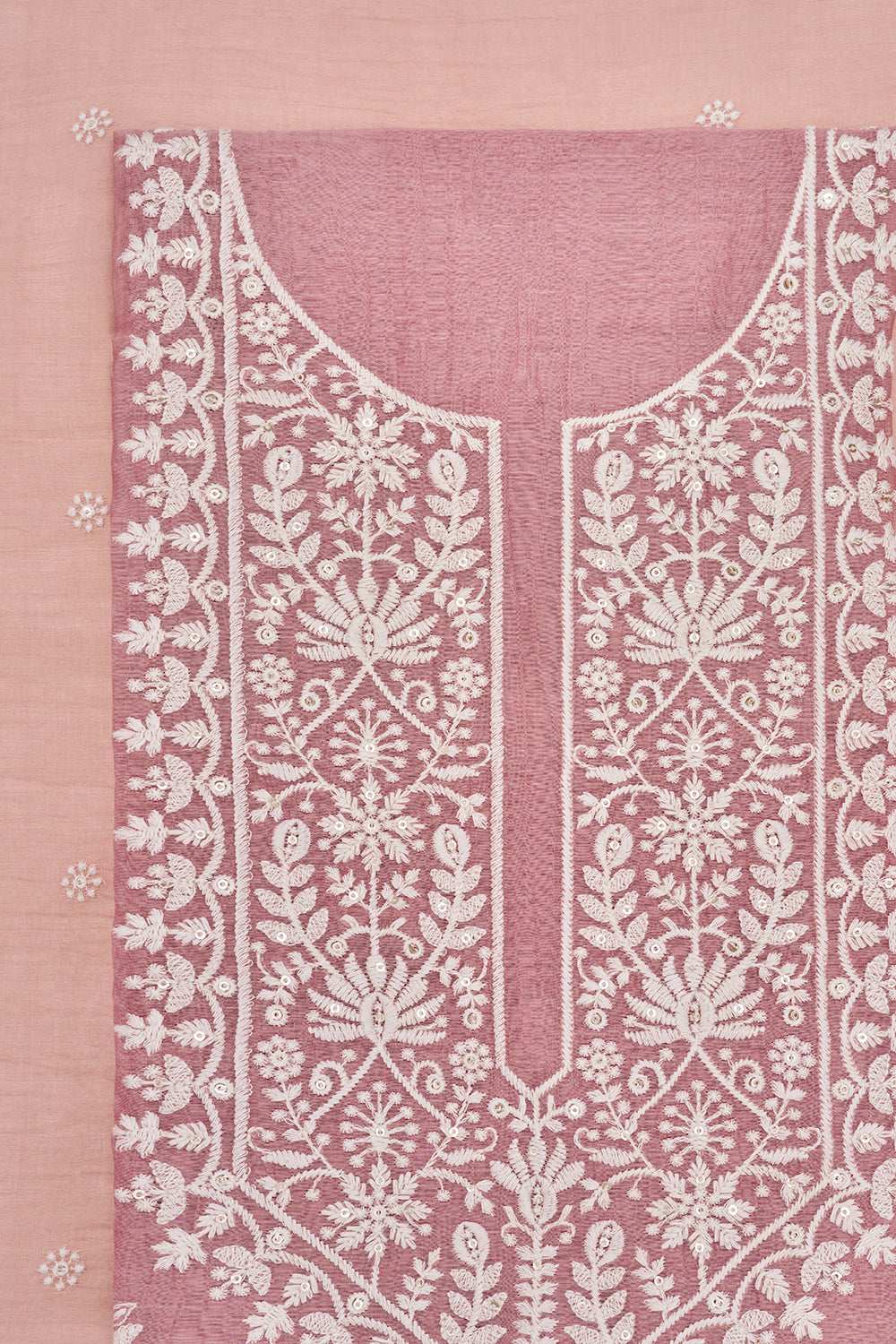 Dusty Pink Resham Embroidered Unstitched Suit Set
