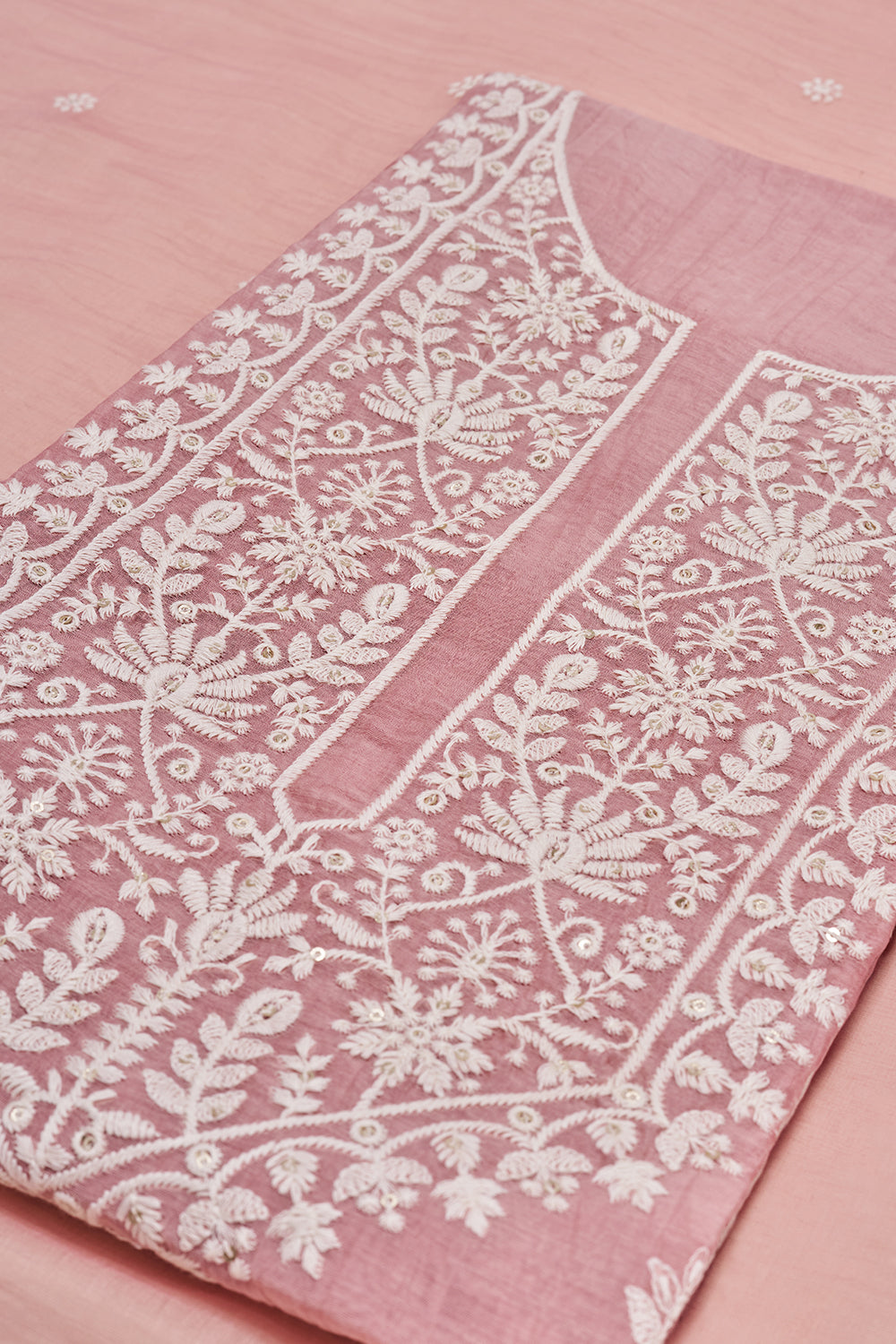 Dusty Pink Resham Embroidered Unstitched Suit Set