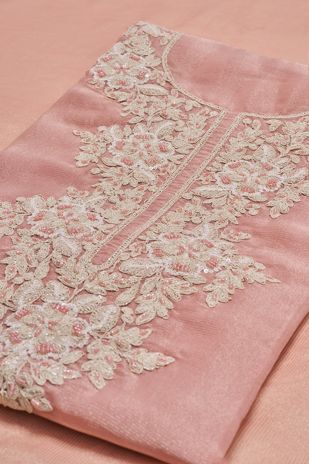 Dusty Rose Embroidered Unstitched Suit Set