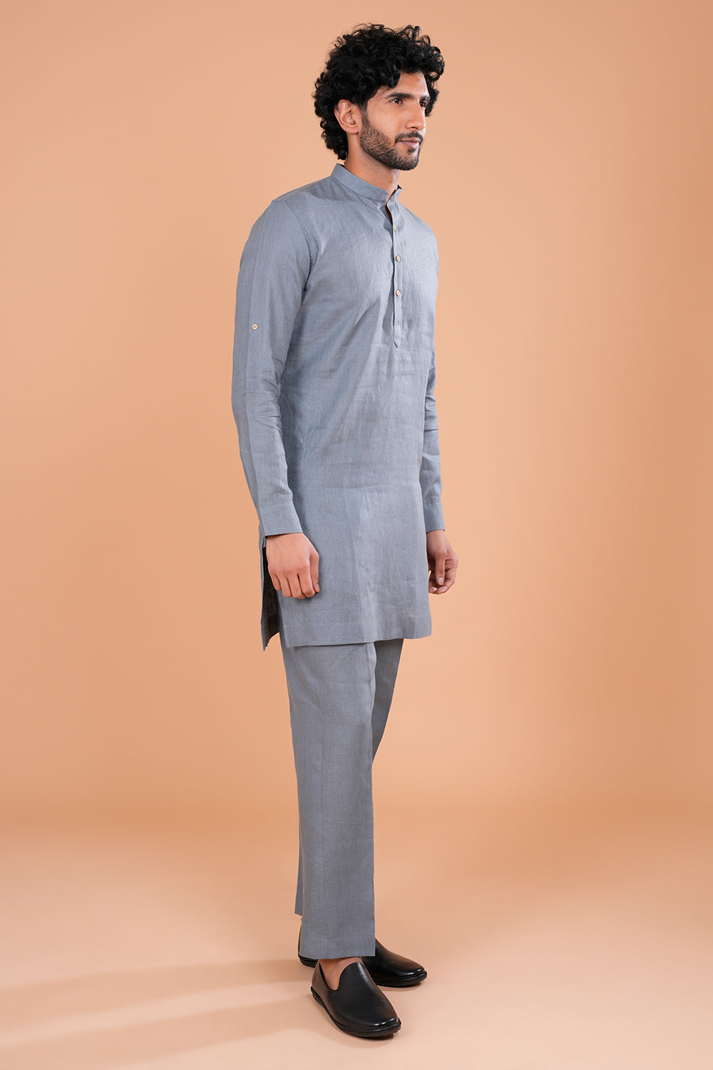 Elegant Grey Minimal Men's Kurta Set