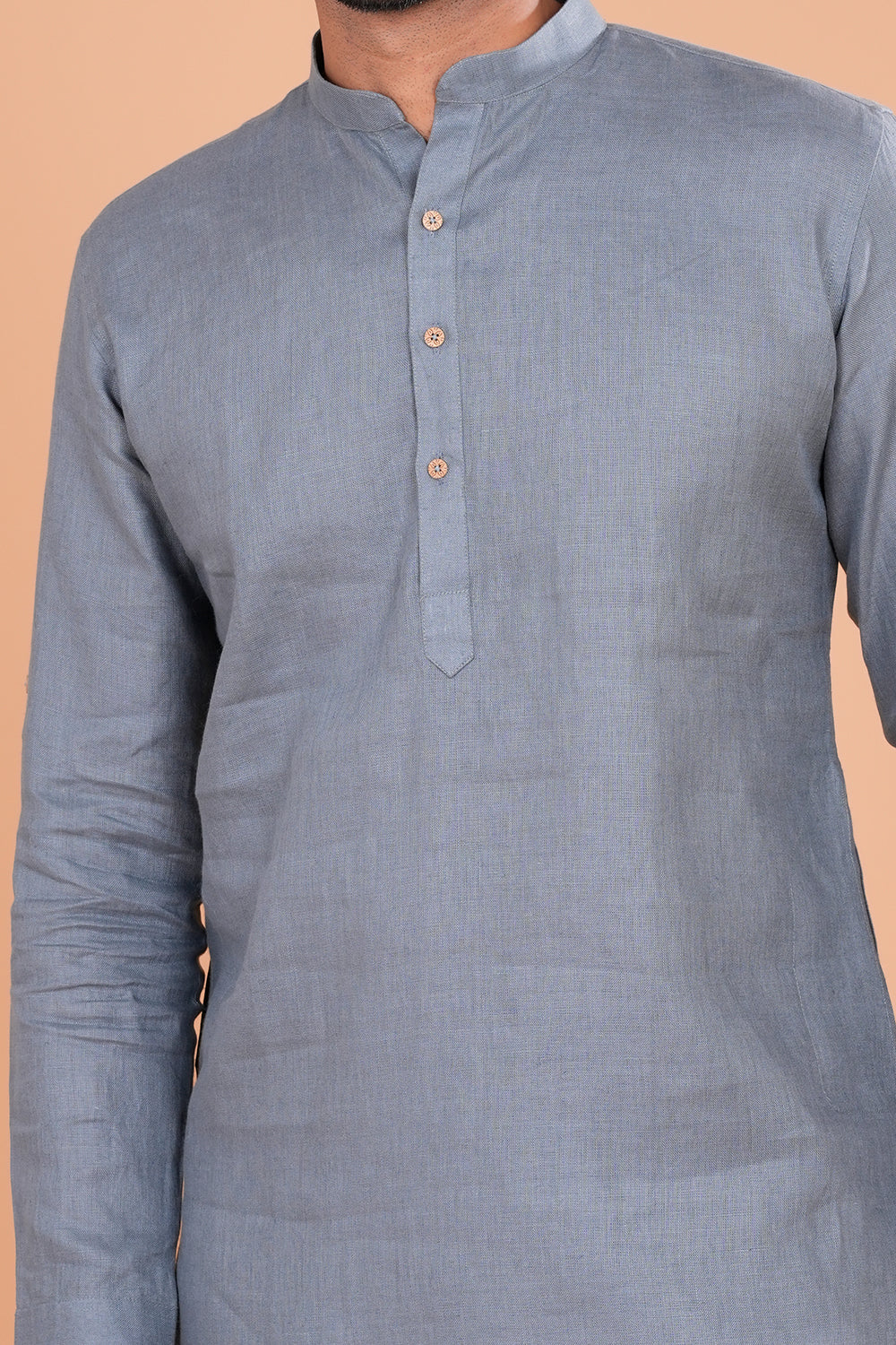 Elegant Grey Minimal Men's Kurta Set