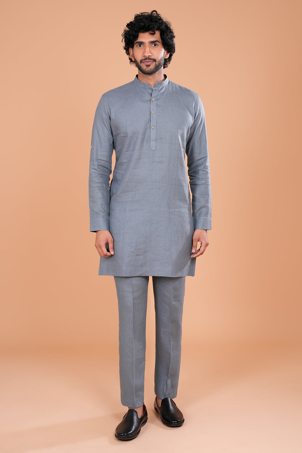 Elegant Grey Minimal Men's Kurta Set