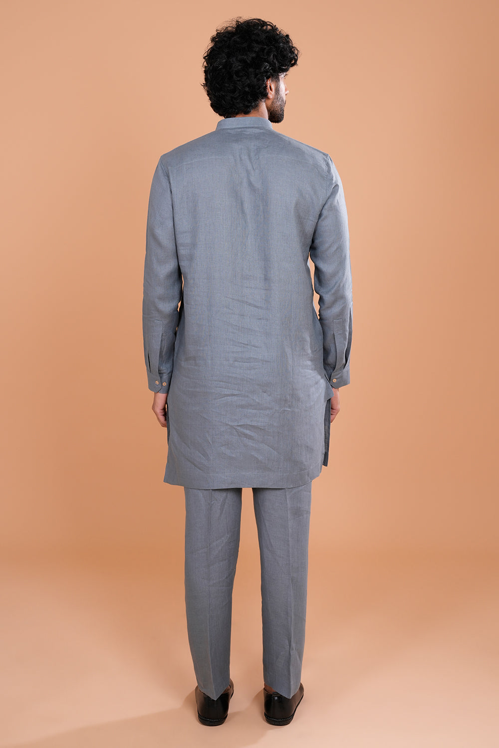 Elegant Grey Minimal Men's Kurta Set
