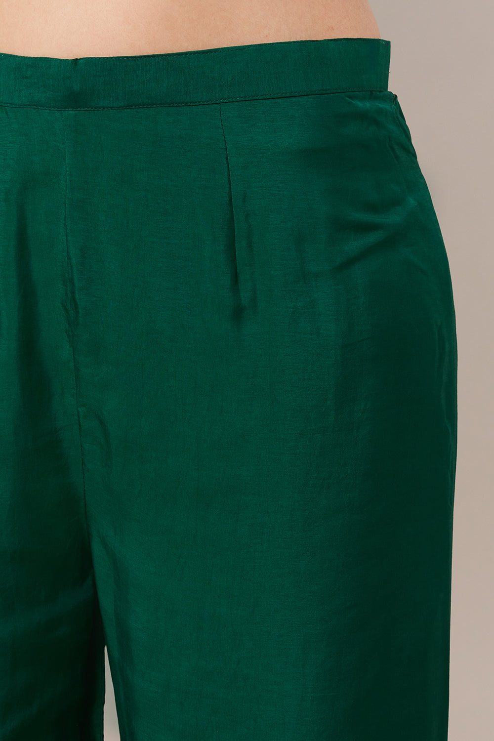 Emerald Green Cotton Silk Salwar Kameez with Gota and Zardosi Work