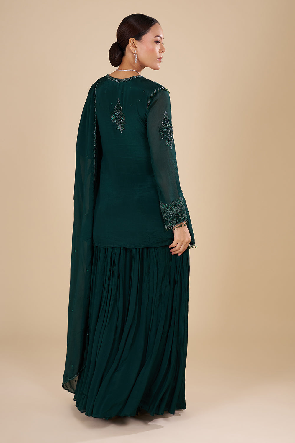 Emerald Green Kurta Sharara Set