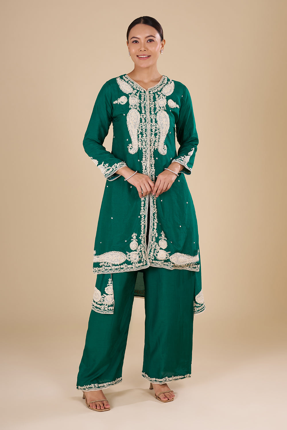 Emerald Green Silk Kurta Set