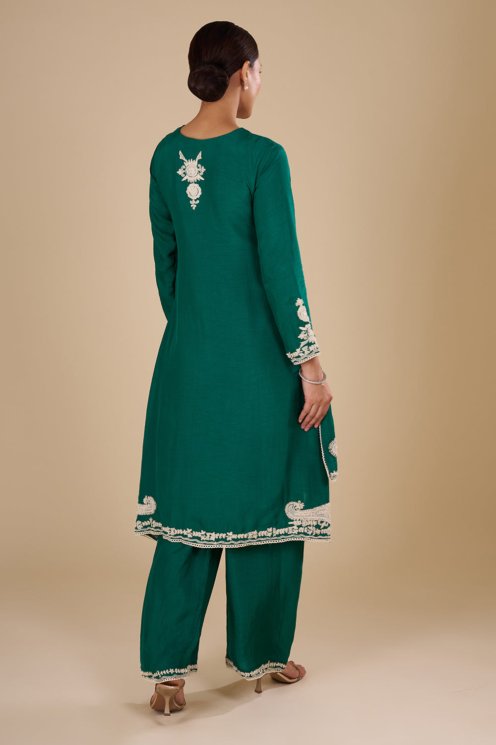 Emerald Green Silk Kurta Set