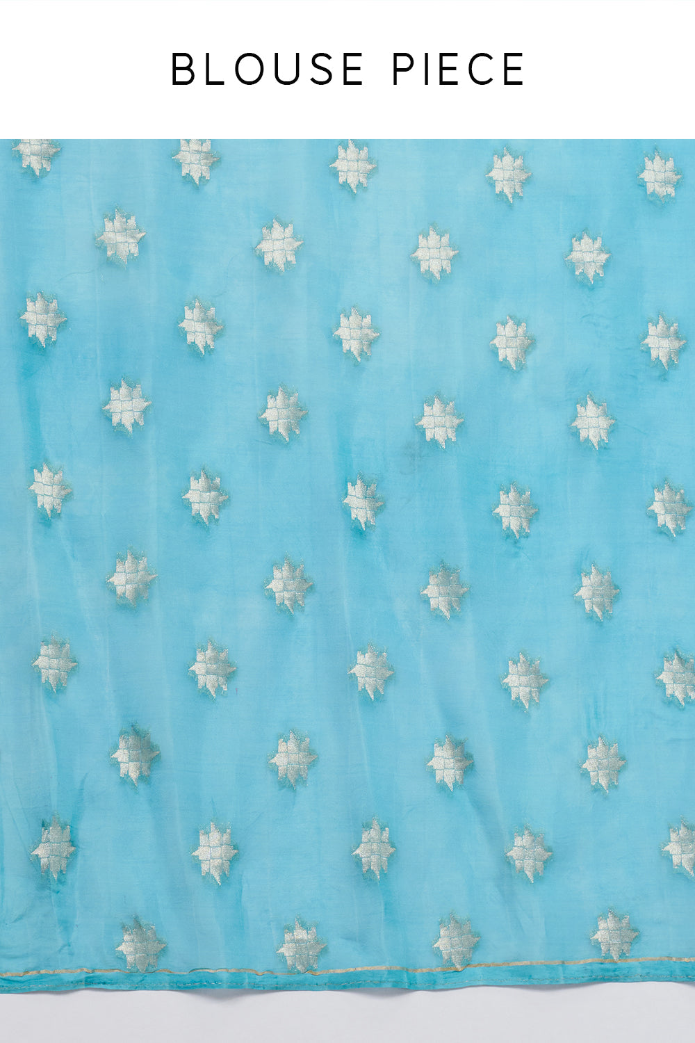 Firozi Blue Tissue Saree with Multicolor Thread Work