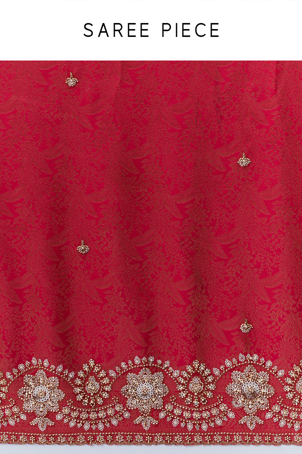 Fuchsia Pink Brocade Silk Saree with Beadwork