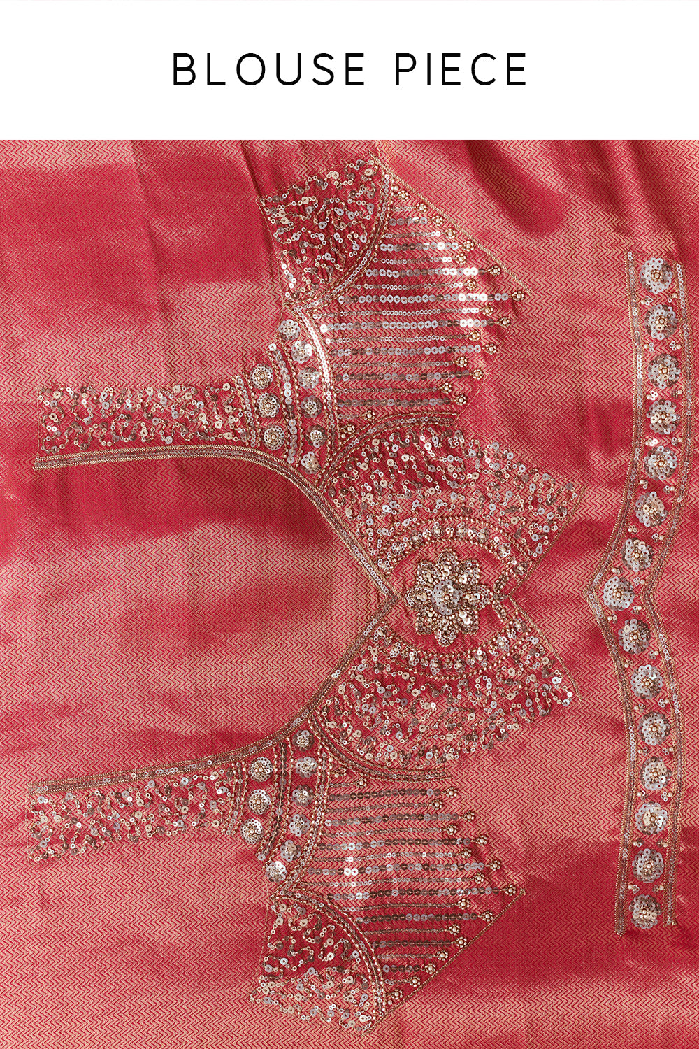 Fuchsia Pink Brocade Silk Saree with Beadwork